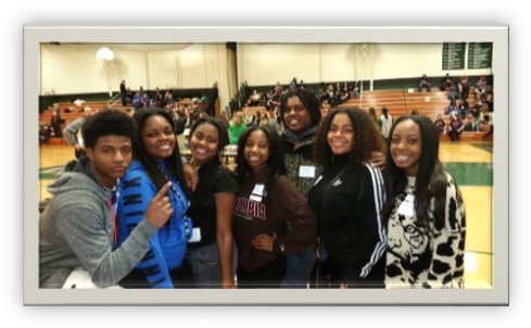 Hillcrest Students Aaron Smith, Monique Parks, Eriana James, Teri Easter, Darnell Gilton, Jada Roberts, and  Armani White at the SSC Leadership Conference