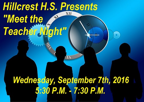 Hillcrest HS announces upcoming “Meet the Teacher Night”