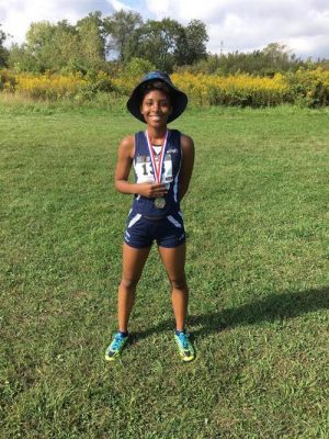 Jazmine Curry at Girls Cross Country Illiana Christian Invite 2016.