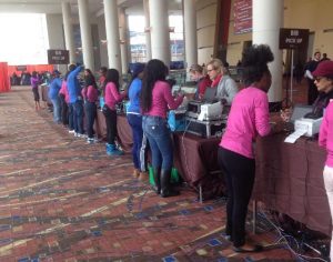 Hillcrest Interact Club members volunteer at the Hot Chocolate Race Expo. (2016)