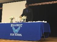 Vice President Brandon Harper lighting candles at the NHS Induction Ceremony. (2016)