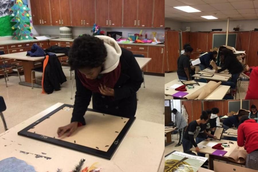 Hillcrest students prepare their artwork submission to the Black Creativity Juried Art Exhibition: 2017