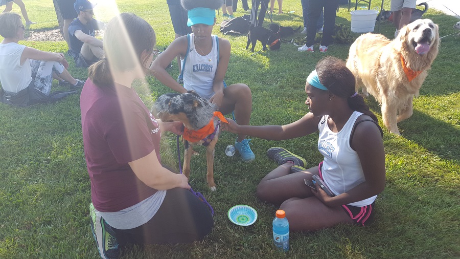 Hillcrest’s Jasmine Curry & Darlene Moore-Jones keeping dogs and people hydrated at the Winged Foot Foundation’s 2nd Annual Willow’s Walk for the Kids.