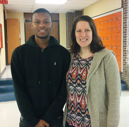 Hillcrest student Armoni Grant and teacher Kara Bucci