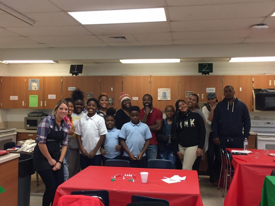 Hillcrest students and family come together to prepare a meal during Family Cook Night. (12/17)