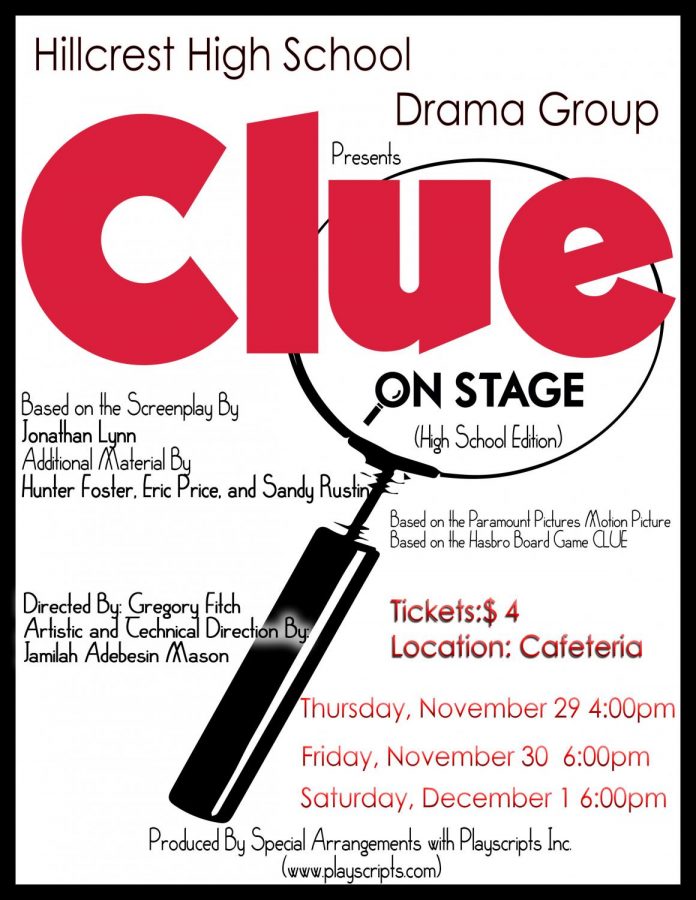 Hillcrest HS Drama Group Announces Performances of “Clue: On Stage (High School Edition)”